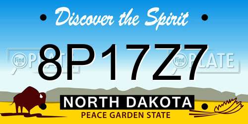 8P17Z7 North Dakota License Plate