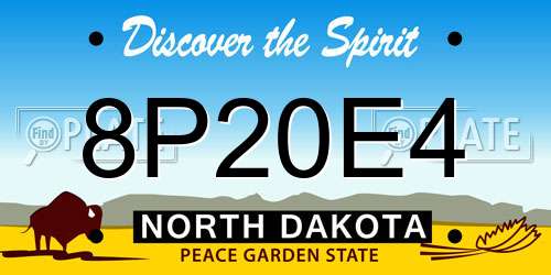 8P20E4 North Dakota License Plate