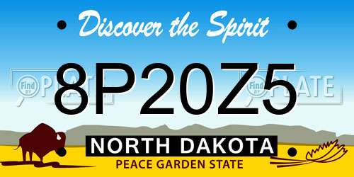 8P20Z5 North Dakota License Plate