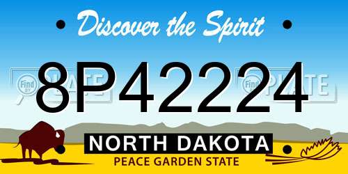 8P42224 North Dakota License Plate