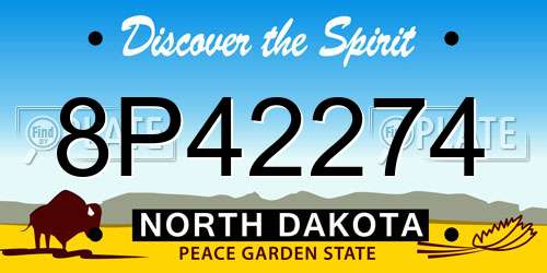 8P42274 North Dakota License Plate