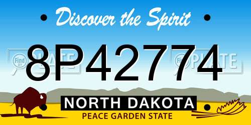 8P42774 North Dakota License Plate
