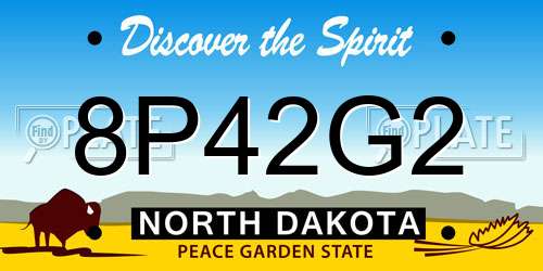 8P42G2 North Dakota License Plate