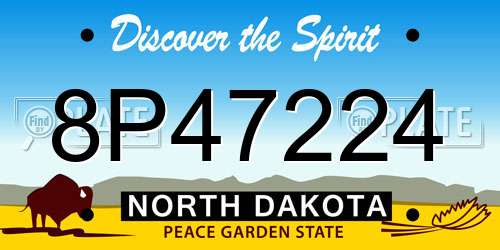 8P47224 North Dakota License Plate