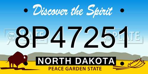 8P47251 North Dakota License Plate
