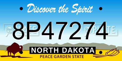 8P47274 North Dakota License Plate