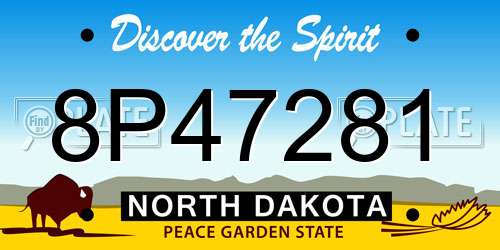 8P47281 North Dakota License Plate