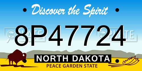 8P47724 North Dakota License Plate