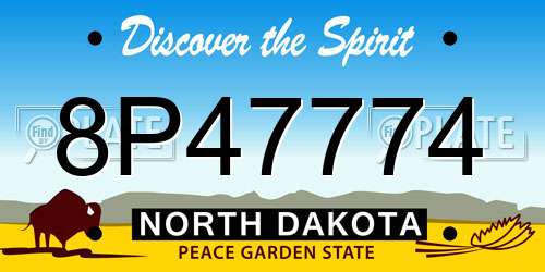 8P47774 North Dakota License Plate