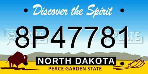 8P47781 North Dakota License Plate