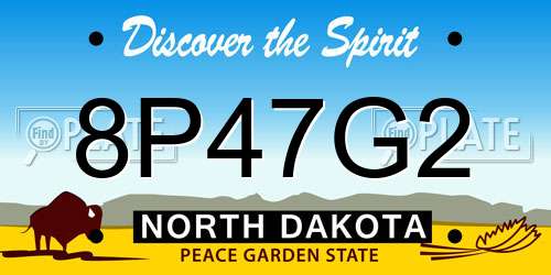 8P47G2 North Dakota License Plate