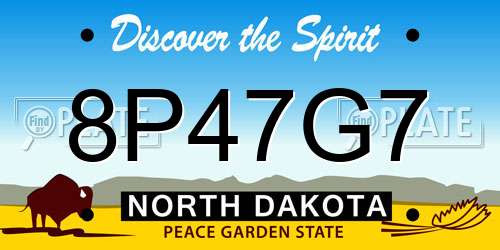 8P47G7 North Dakota License Plate