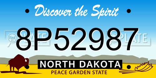 8P52987 North Dakota License Plate