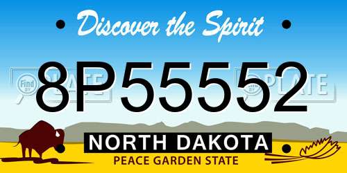 8P55552 North Dakota License Plate
