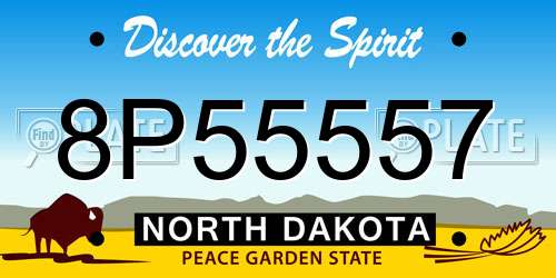 8P55557 North Dakota License Plate