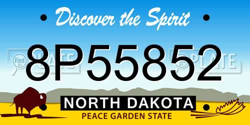 8P55852 North Dakota License Plate