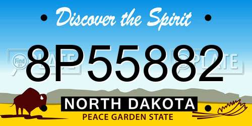 8P55882 North Dakota License Plate