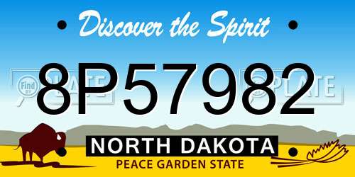 8P57982 North Dakota License Plate
