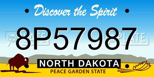 8P57987 North Dakota License Plate