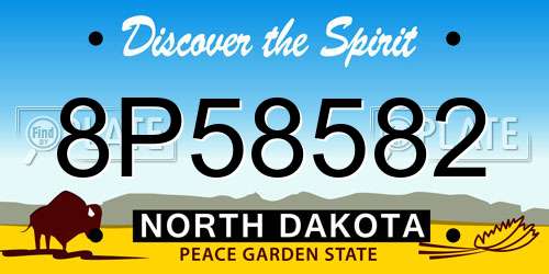 8P58582 North Dakota License Plate