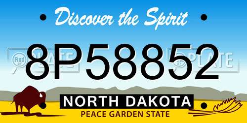 8P58852 North Dakota License Plate