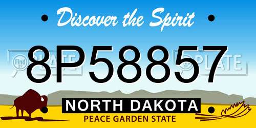 8P58857 North Dakota License Plate