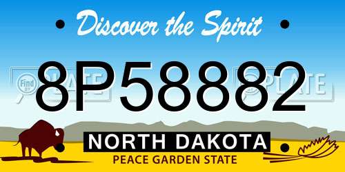 8P58882 North Dakota License Plate