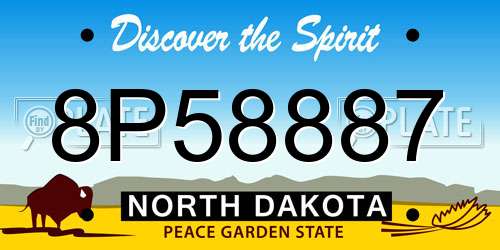 8P58887 North Dakota License Plate