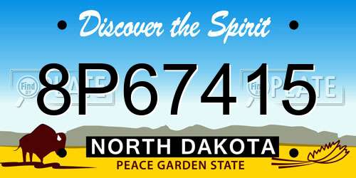 8P67415 North Dakota License Plate