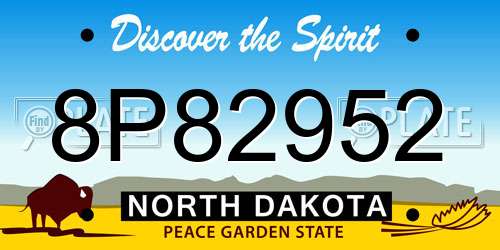8P82952 North Dakota License Plate