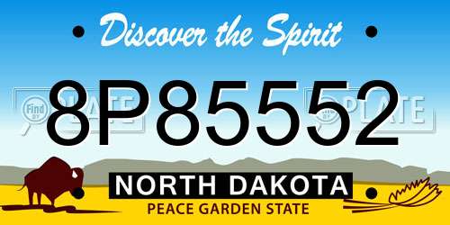 8P85552 North Dakota License Plate