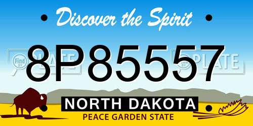 8P85557 North Dakota License Plate