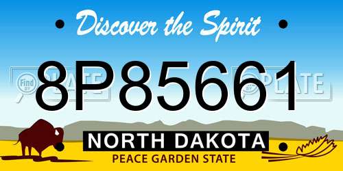 8P85661 North Dakota License Plate