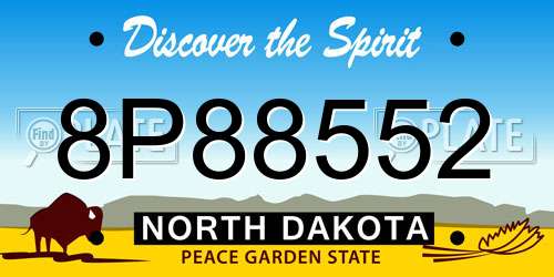 8P88552 North Dakota License Plate