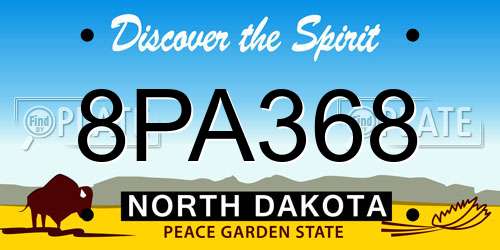 8PA368 North Dakota License Plate