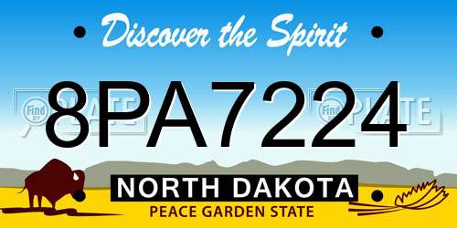 8PA7224 North Dakota License Plate