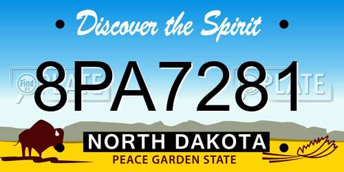 8PA7281 North Dakota License Plate