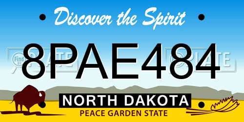 8PAE484 North Dakota License Plate