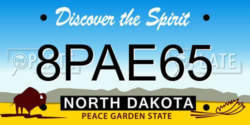 8PAE65 North Dakota License Plate