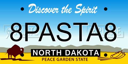 8PASTA8 North Dakota License Plate