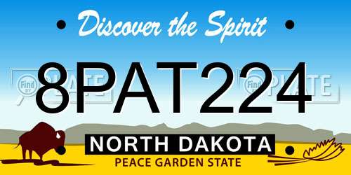8PAT224 North Dakota License Plate