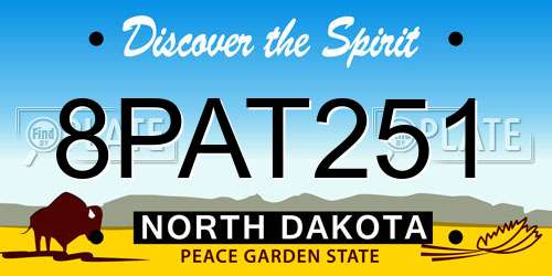8PAT251 North Dakota License Plate