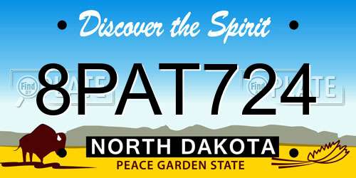 8PAT724 North Dakota License Plate