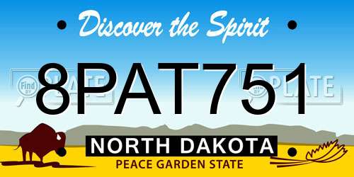 8PAT751 North Dakota License Plate