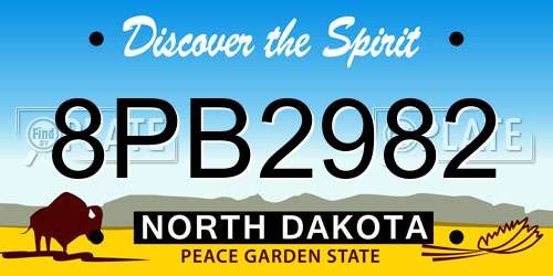 8PB2982 North Dakota License Plate