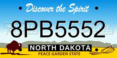 8PB5552 North Dakota License Plate