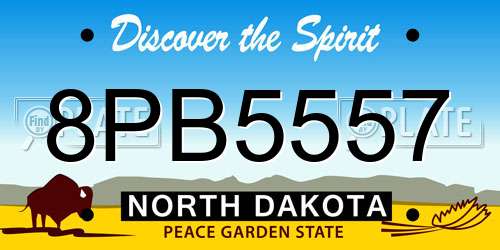 8PB5557 North Dakota License Plate