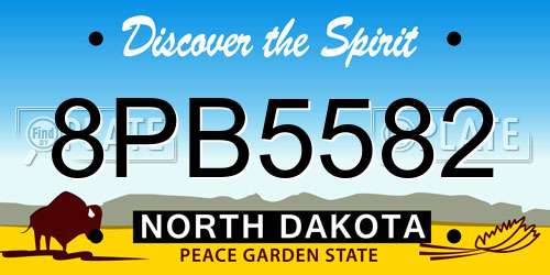 8PB5582 North Dakota License Plate