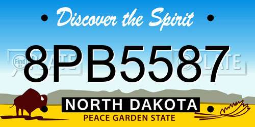 8PB5587 North Dakota License Plate