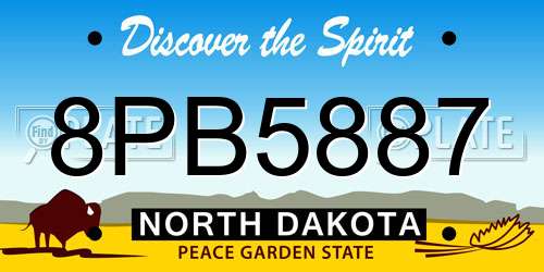 8PB5887 North Dakota License Plate